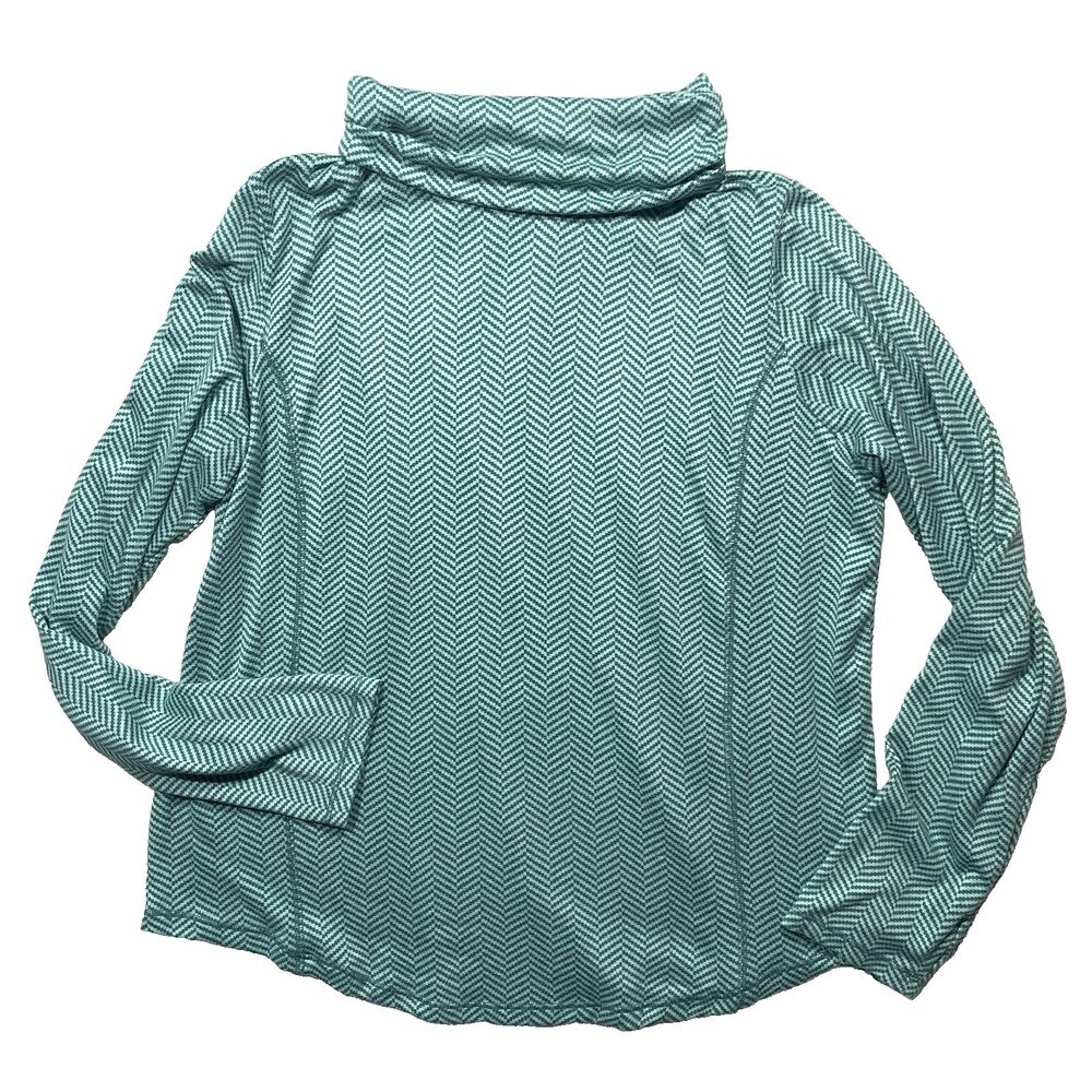 St. John's Bay Green Herringbone Turtleneck Sweater Womens Size XXL Long Sleeve